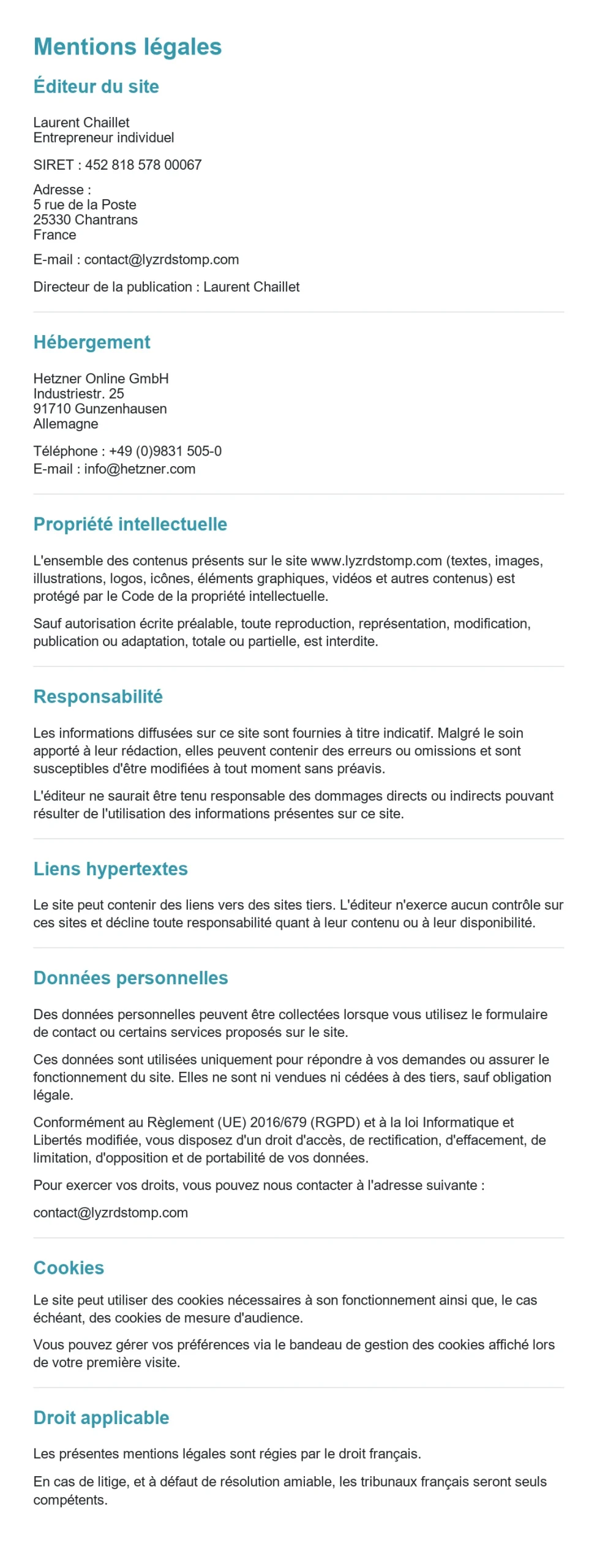 Mentions legales